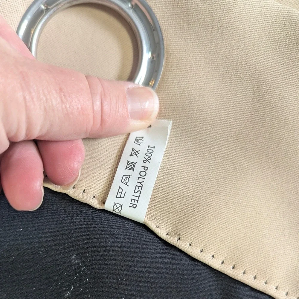 Unbranded Blackout‎ Curtain Panel PAIR Beige Grommet Top Minimalist 52wx63l